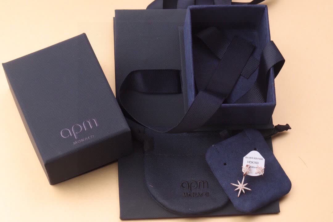 APM Monaco Classic Silver Star Earrings